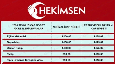 2026 Temmuz Zamlı Hekim İcap Nöbet Ücretleri Açıklandı | HEKİMSEN
