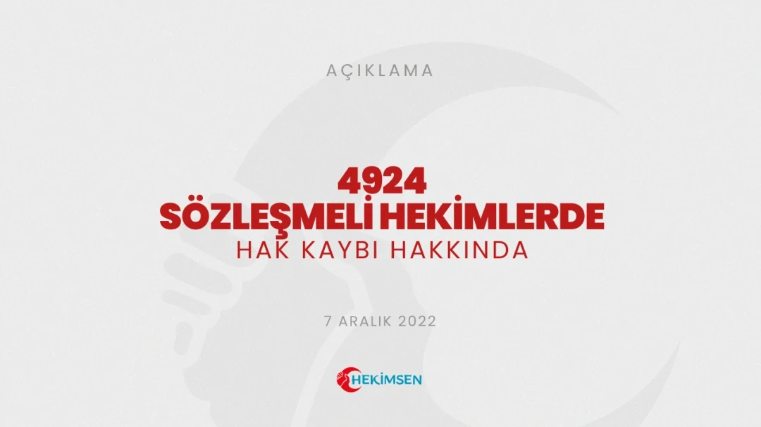 4924 Sözleşmeli Hekimlerin Hak Kaybı Hakkında | HEKİMSEN