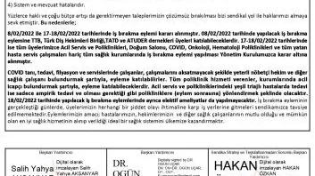 HEKİMSEN 8 Şubat, 17 - 18 Şubat 2022 Eylem Kararıdır | HEKİMSEN