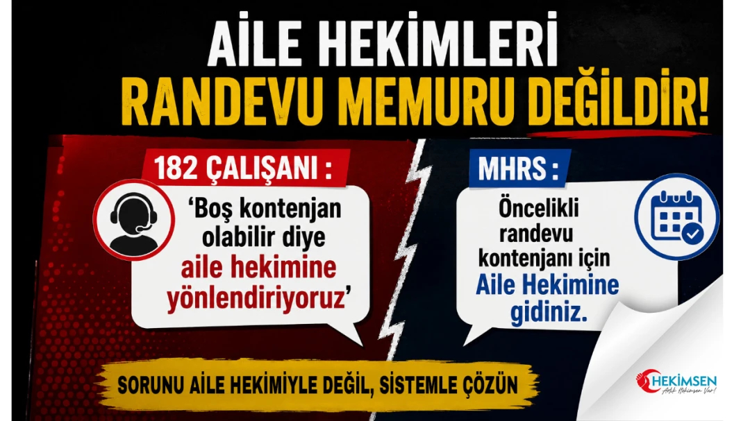 HEKİMSEN Aile Hekimleri Randevu Memuru Değildir! | HEKİMSEN
