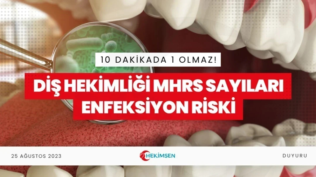 10 Dakikada 1 Olmaz: Diş Hekimliğinde MHRS Sayıları ve Enfeksiyon Riski | HEKİMSEN
