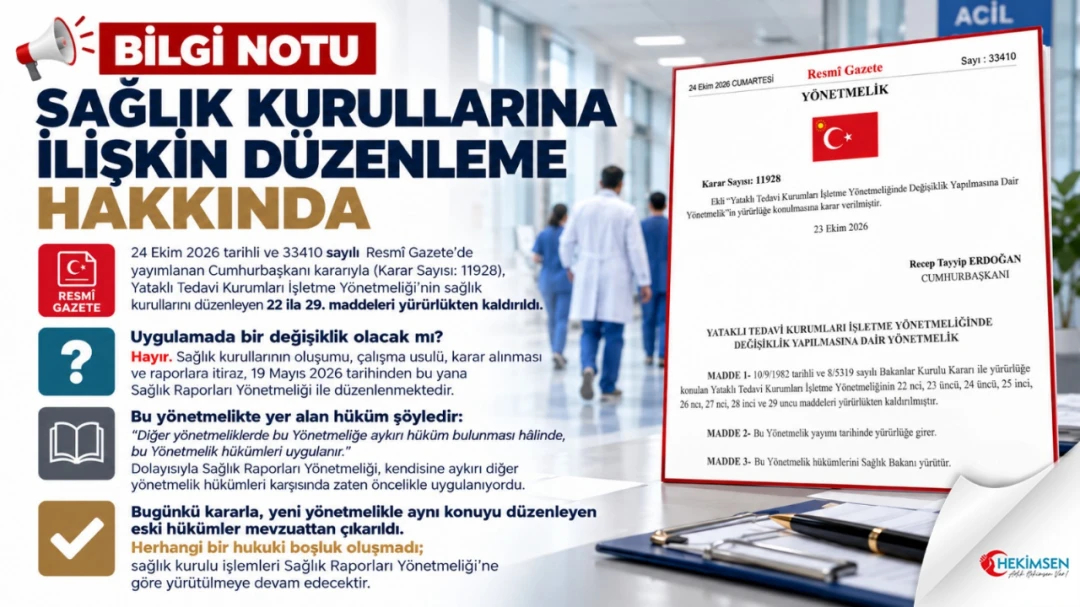 BİLGİ NOTU | Sağlık Kurullarına İlişkin Düzenleme Hakkında | HEKİMSEN