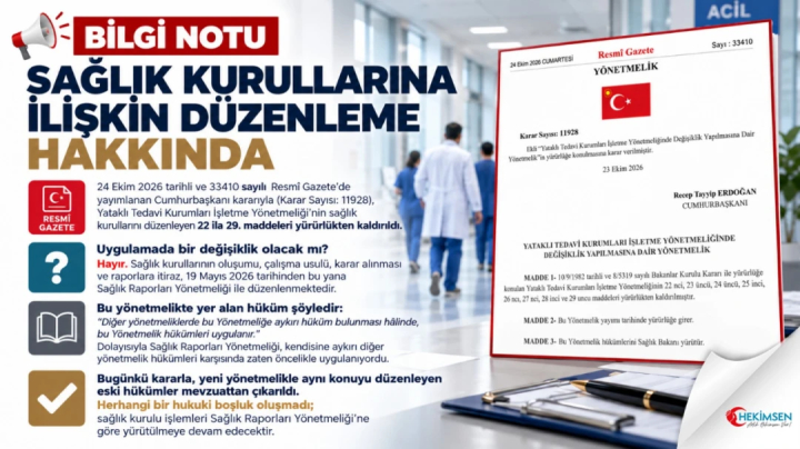 BİLGİ NOTU | Sağlık Kurullarına İlişkin Düzenleme Hakkında | HEKİMSEN