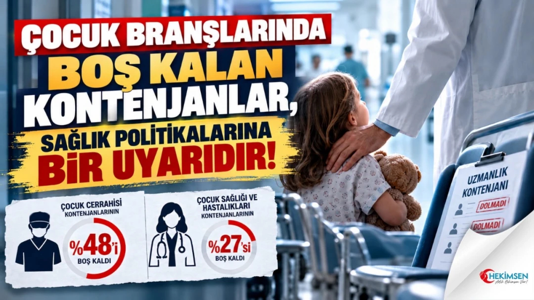HEKİMSEN ÇOCUK BRANŞLARINDA BOŞ KALAN KONTENJANLAR, SAĞLIK POLİTİKALARINA BİR UYARIDIR! | HEKİMSEN