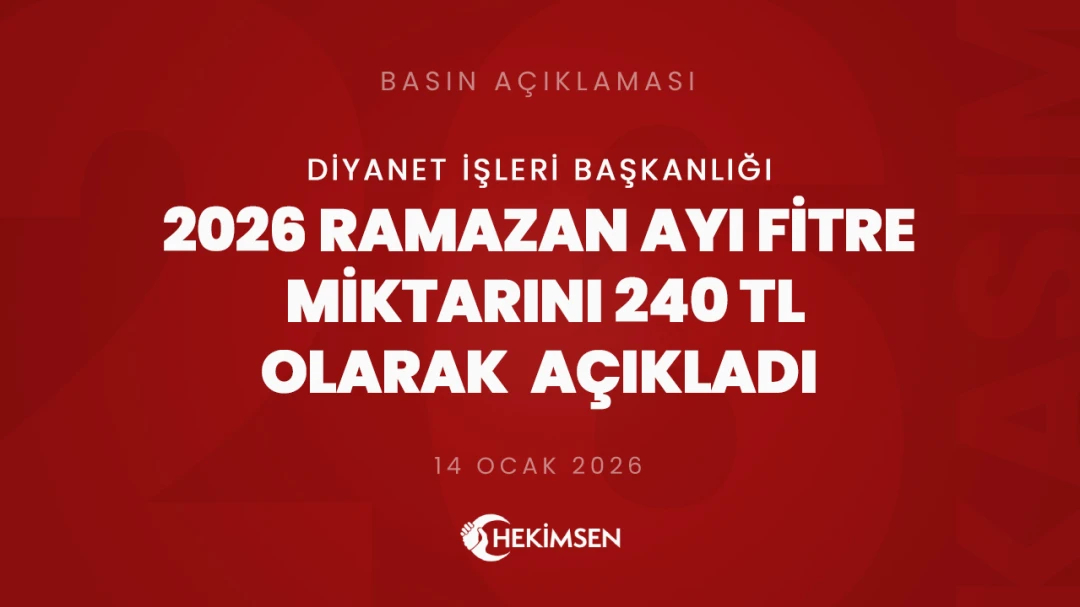 HEKİMSEN Diyanet İşleri Başkanlığı, 2026 Ramazan ayı fitre miktarını 240 TL olarak açıkladı | HEKİMSEN
