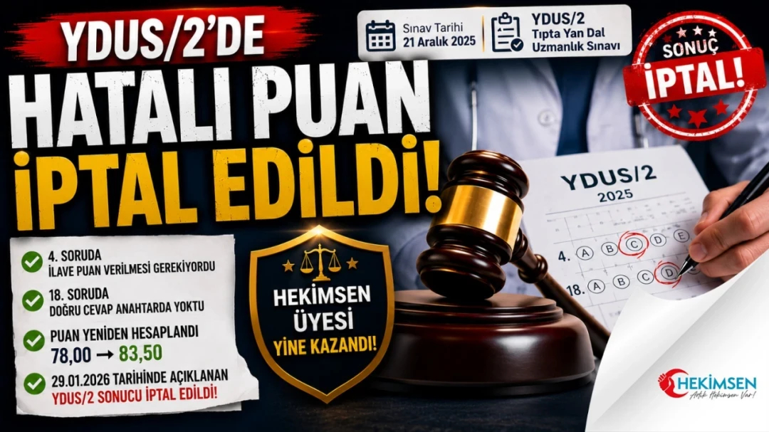 HEKİMSEN'den Bir Hukuk Zaferi Daha - YDUS/2 Sınav Sonucu Mahkeme Kararıyla İptal Edildi | HEKİMSEN