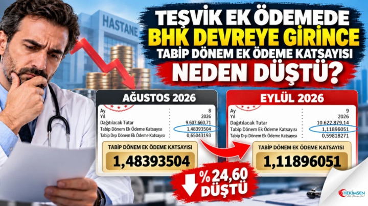 TEŞVİK EK ÖDEMEDE BHK DEVREYE GİRİNCE TABİP DÖNEM EK ÖDEME KATSAYISI (HAVUZU) NEDEN DÜŞTÜ? | HEKİMSEN