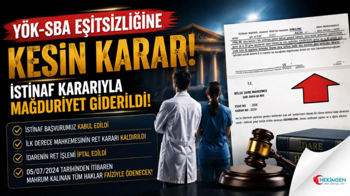 HEKİMSEN YÖK-SBA Eşitsizliğinin Giderilmesinde KESİN Nitelikte İstinaf Kararı | HEKİMSEN